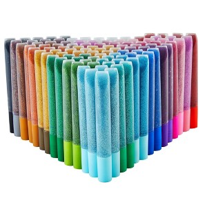 Bright Creations 100 Pack Glitter Glue Pens, 0.35 Oz Rainbow Glue Stick Set for Crafts, Slime Supplies, Scrapbooking, 20 Metallic Colors - 1 of 4