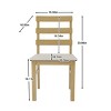 Set of 2 Rustic Solid Wood Dining Chairs with Cushioned Seat, Classic Armless Chairs for Dining Room or Kitchen-Panipeachy - 4 of 4
