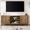 70" MDF Double Barn Door Rustic Farmhouse TV Stand with Adjustable Shelves, Metal Accents, and Cord Management for Living Room and Bedroom - 4 of 4