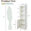 Dcolora  68" Tall Bathroom Storage Cabinet,Narrow Fluted Tower Cabinet with Door and Shelves - 3 of 4