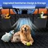Dog Car Seat Cover with Hard Bottom,Back Seat Extender for Large Dogs, Mesh Window and Pockets,Fits Car SUV Truck–LAOTIES - 3 of 4