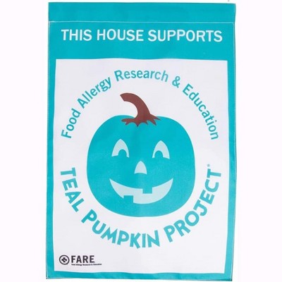 SCS Direct Teal Pumpkin Halloween Garden Flag Party Decoration - 12x18 Outdoor Decorations - Pole Sold Separately - Fall Decoration