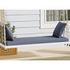 Twin Size Acacia Wood Porch Swing Chair with Cushion & Pillows, 400lbs Capacity, 63" Wide, 6 Ropes - Coolbibila - 3 of 4