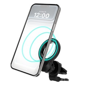iHome Magnetic Air Vent Car Mount, 360° Rotation, Strong Magnetic Hold, MagSafe Compatible - 1 of 4