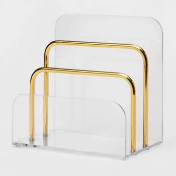 Transparent Desktop Accessories Acrylic Gold Office Supplies