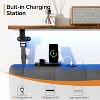 VINGLI Floating Bed Frame Full with LED & Charging Station Hanging Linen Headboard - 4 of 4