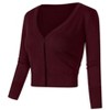 Women's Casual Open Front Knit Cropped Bolero Shrug 3/4 Sleeve Cardigan Sweater - 2 of 4