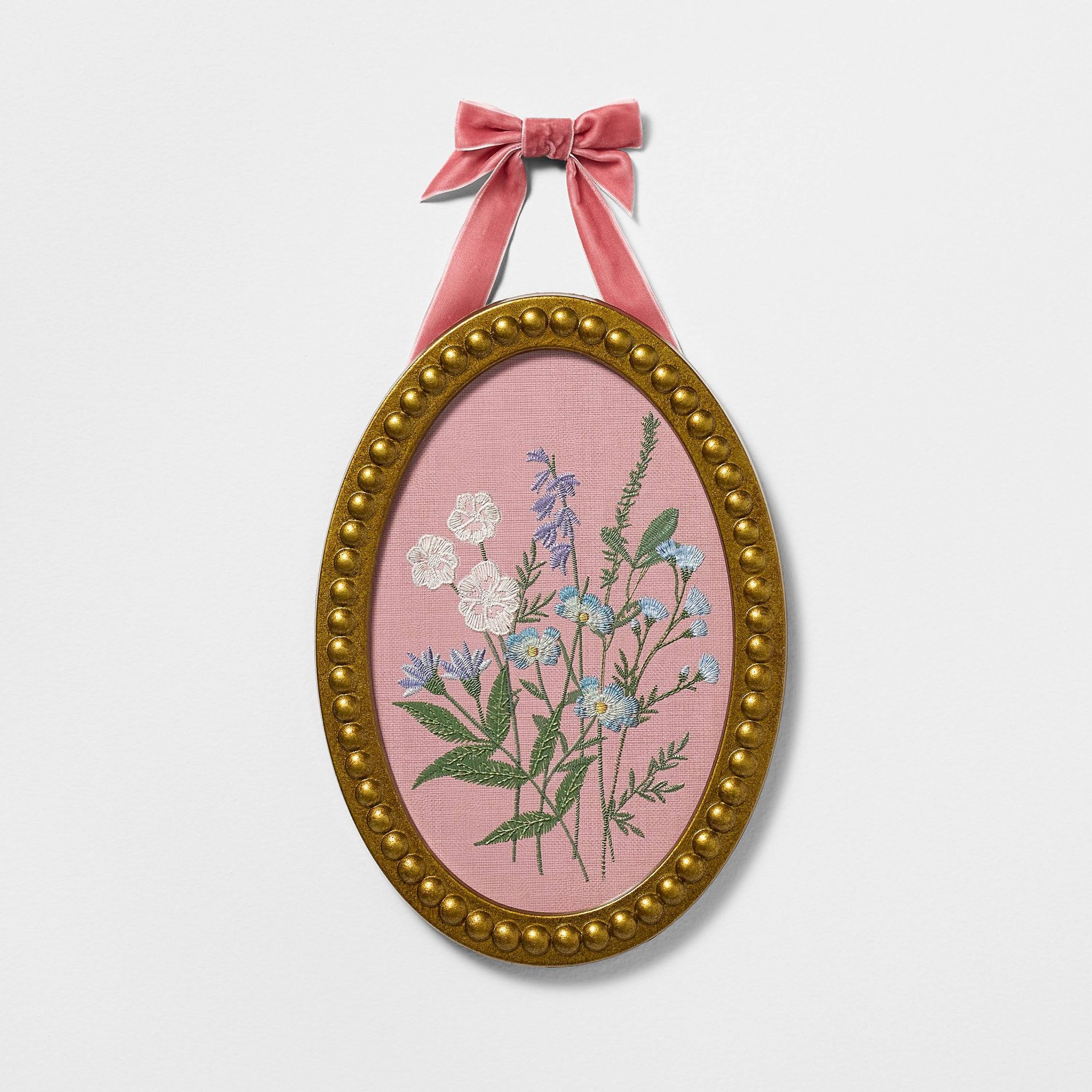 9.13"x12.91" Cross Stitch Floral Wall Art - Threshold™ designed with Studio McGee