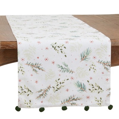 Saro Lifestyle Dining Table Runner With Christmas Foliage Design