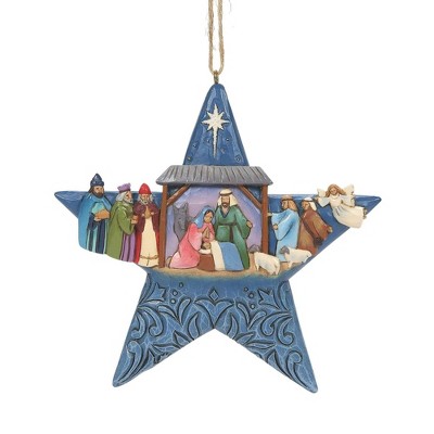 Jim Shore 4.5 Inch Nativity Star Ornament. Heartwood Creek Tree Ornaments