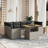 vidaXL Garden Sofa Set Gray, Dark Gray PE Rattan Large - 2 of 4