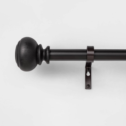 36-66 Wood Knob Curtain Rod Dark Brown - Threshold™