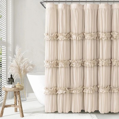 LunaLulinlk Ruffle Vintage Shower Curtain Boho Farmhouse Shower Curtain