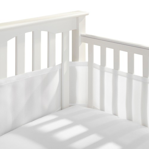 Breathable Baby Solid Mesh Crib Liner - White