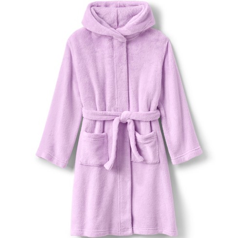 Lands' End Kids Fleece Hooded Robe - 14 - Lilac Thistle : Target
