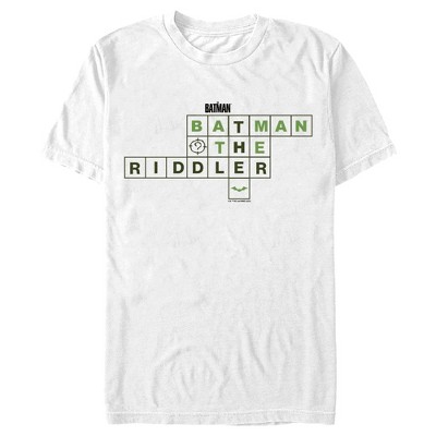 Men s The Batman Riddler Crossword Puzzle T shirt White Medium : Target