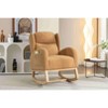 Airsurfer Modern Upholstered Rocking Chair with Wooden Base, Cozy Teddy Fabric Accent Chair for Living Room or Bedroom - 2 of 4