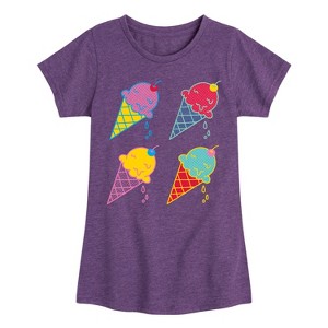 Girls' - Instant Message - Ice Cream Pop Fitted Short Sleeve Graphic T-Shirt - 1 of 4