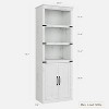 Farmhouse Book Case with Doors, 5 Tier Book Shelf with Cabinet, Wood 5 Shelf Book Case - 2 of 4