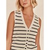 Imily Bela Womens Striped 2 Piece Summer Casual Lounge Sets Knit V Neck Sleeveless Tops Short Sets - 4 of 4