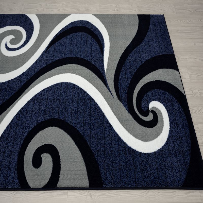 Luxe Weavers Contemporary Abstract Geometric Swirl Area Rug, 4 of 19