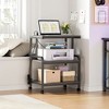 Aheaplus 30.3" Adjustable Printer Stand with Charging Station, Moveable Printer Table with Storage - 3 of 4