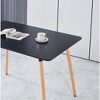 Modern Rectangle Dining Table, with Metal Legs Brace, Office Table, Coffee Table, for Living Room, Kitchen - 4 of 4