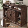 AMERLIFE 66" W Farmhouse TV Stand, Wood 40" H Tall Entertainment Center with Sliding Barn Door - 4 of 4