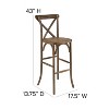 Flash Furniture HERCULES Series Dark Antique Wood Cross Back Barstool - 4 of 4