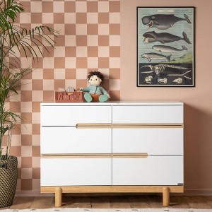 dadada baby Bliss 6 Drawer Dresser - White/Natural - 1 of 4