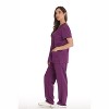 Just Love Solid Stretch Scrub Set for Women Stretchy Mock Wrap Top and Cargo Pants - 2 of 3