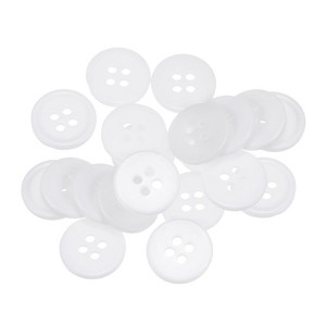 Unique Bargains Sewing Resin Round Flat 4-Hole Replacement Craft Buttons 20 Pcs - 1 of 4