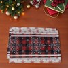 Unique Bargains Christmas Place Mats Snowflake Plaid Flax Black Red White 11.8"x17.7" 2 Pcs - 2 of 4