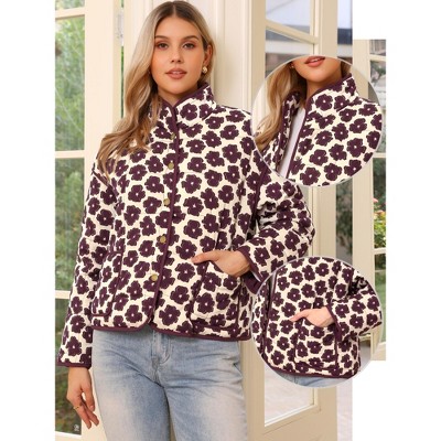 INSPIRE CHIC Women's Button Long Sleeve Fall Trendy Casual Floral Jackets Large Beige — фото 2