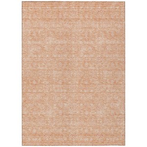 Peach And Ivory Floral Washable Indoor Outdoor Area Rug - 1 of 4