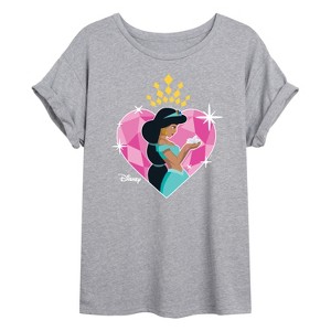 Women's - Disney Princess - Jasmine Heart Oversized Graphic T-Shirt - 1 of 4