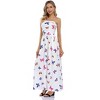 Women Strapless Maxi Boho Vintage Summer Beach Floral Print Hawaiian Party Long Dress - 4 of 4