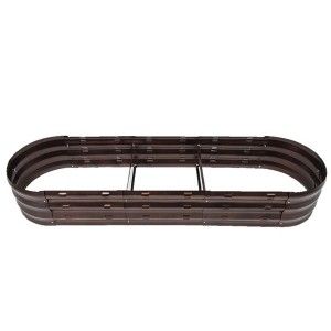 LuxenHome 5.5-Ft Oval Brown Metal Raised Garden Bed Planter - 1 of 4