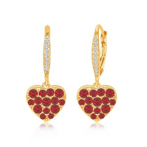 Chanteur Hypoallergenic Kids Jewelry Accessories Heart Multi-color CZ Yellow Gold Brass Plating Earrings leverback is made from 925 Sterling silver - 1 of 1