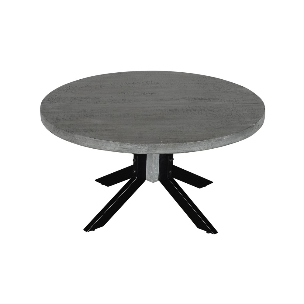 Photos - Dining Table Root Mango Wood Round  Gray - Timbergirl