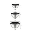 3-Piece Stainless Steel Mixing Bowl Set with Lids – Durable Bowls Dishwasher Safe, Silver - 4 of 4