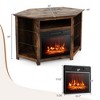 Costway Fireplace TV Stand w/ Led Lights & 18" Electric Fireplace for Tvs up to 50"  Grey/Rustic/Black - 3 of 4