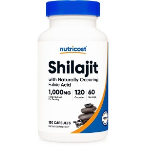 Nutricost Shilajit 1000mg per Serving, 120 Capsules – With Naturally Occurring Fulvic Acid, Vegan-Friendly, Non-GMO & Gluten-Free Supplement - 1 of 4