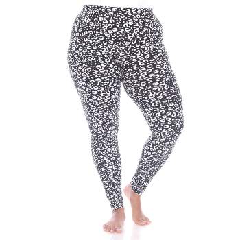 Plus Size Super Soft Leopard Printed Leggings - White Mark