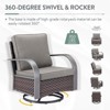 Buenhomino Patio Swivel Chairs Set of 2, High Back Patio Dining Chairs with All-Weather Olefin Fabric and Metal Frame for Backyard, Porch or Garden - 3 of 4