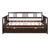 Twin/Full Size Daybed, Wooden Platform Bed Frame with Twin Size Trundle/ Two Drawers -ModernLuxe - 4 of 4