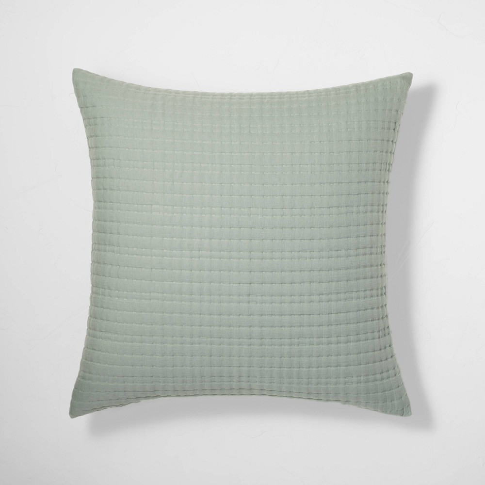 Photos - Pillowcase Euro Lyocell Cotton Blend Coverlet Sham Sage Green - Casaluna™