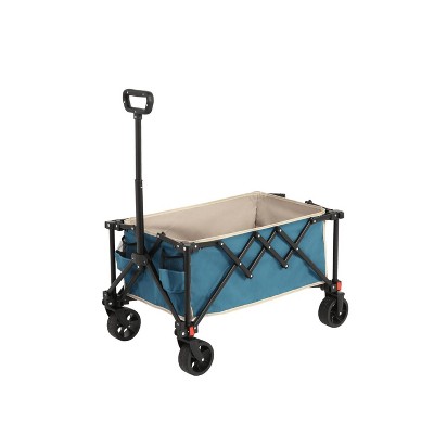 Folding Wagon Cart with All Terrain Wheels, Heavy Duty Utility Cart with Adjustable Handle for Camping, Garden, Sports, Shopping-The Pop Home