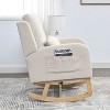 CAVINAS 27.5" Rocking Accent Chair with High Backrest and Side Pockets, Upholstered Nursery Glider for Living Room or Bedroom - 3 of 4