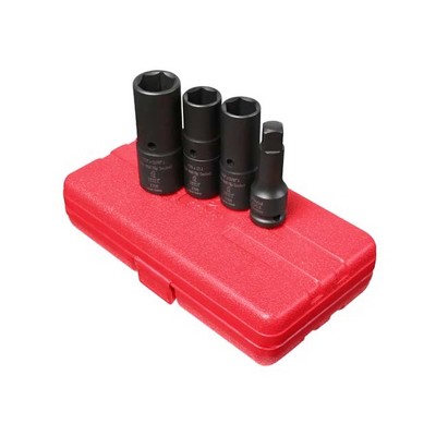 Sunex Tools 2724 Heavy Duty Steel Deep Thin Wall Flip Socket Set with Carrying Case, 1/2-Inch Drive